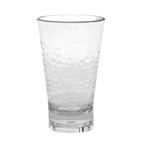 FOH AHB007CLT23 16 Oz. Clear Hammered Resin Heat Resistant Drinkwise Highball Glass (12 Each Per Case)