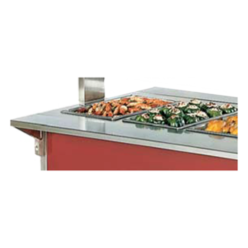 Vollrath 98829-2-C 88"W x 7"D x 1"H Stainless Steel Fold-Down/Lift-Off Brackets Plate Rest
