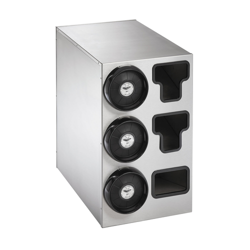 Vollrath 58833 14 1/4" W x 23 1/4" D x 24" H Vertical Countertop Stainless Steel Cup Dispenser
