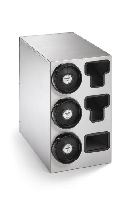 Vollrath 58833 14 1/4" W x 23 1/4" D x 24" H Vertical Countertop Stainless Steel Cup Dispenser
