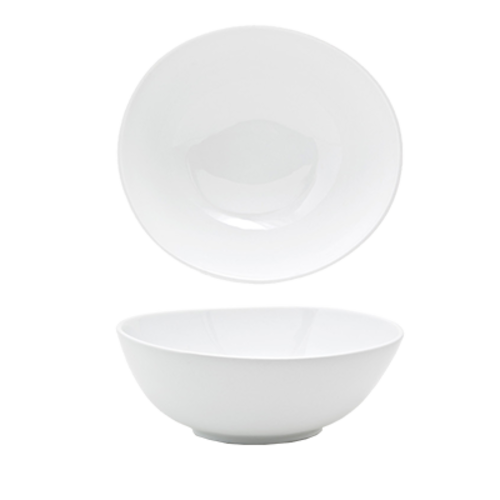 FOH DBO059WHP22 36 Oz. Oval Porcelain Coupe Sides Ellipse Bowl (6 Each Per Case)