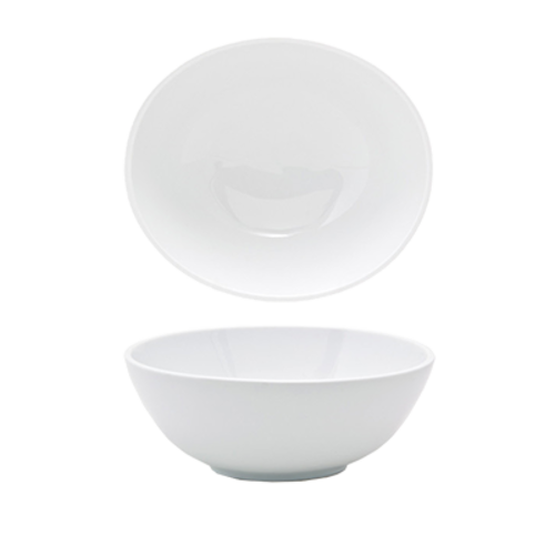 FOH DBO035WHP13 16 Oz. Oval Porcelain Coupe Side Ellipse Bowl (12 Each Per Case)