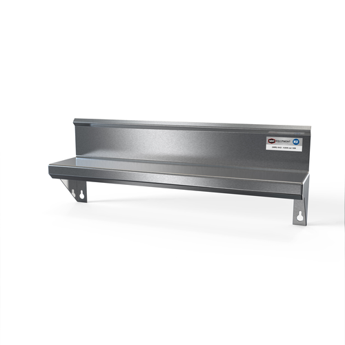 NBR Equipment WS-48LSR 48" W x 5" D x 9" H 16 Ga. Stainless Steel Wall Mounted with 4" H Backsplash Lavoratory Shelf