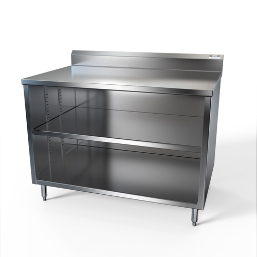 NBR Equipment TCB-6030R5 60" W x 30" D x 40.25" H Stainless Steel top with 5" Riser Adjustable Shelf Premium Work Table