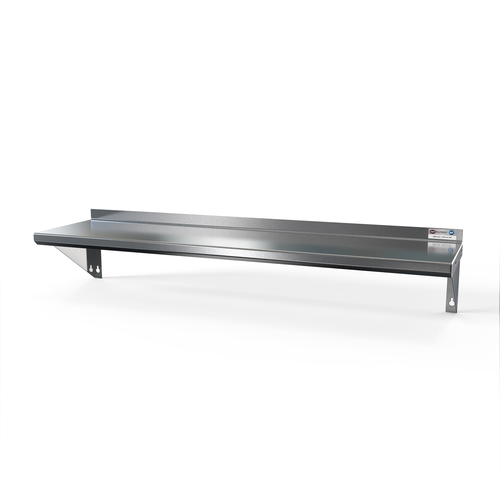 NBR Equipment WS-1630 30" W x 16" D x 13" H 18 Ga. Stainless Steel Wall Mounted Premium Shelf