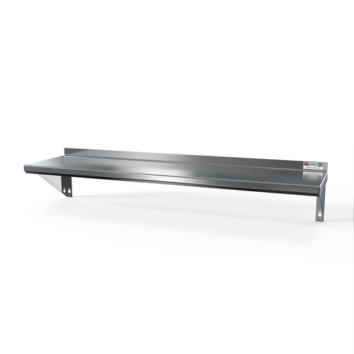 NBR Equipment WS-1224 24" W x 12" D x 9.5" H 18 Ga. Stainless Steel Wall Mounted Premium Shelf