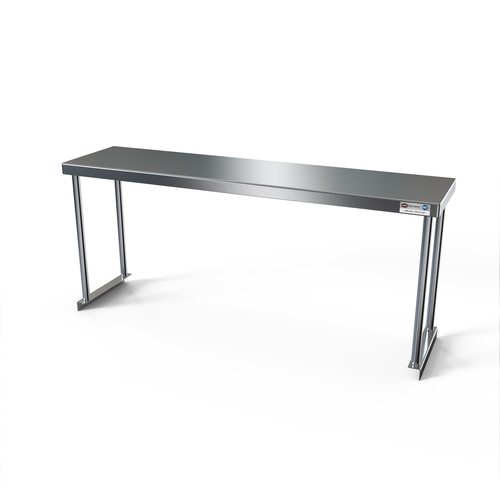 NBR Equipment TMS-1860S 60" W x 18" D x 21" H 18 Ga. Stainless Steel Table Mounted Single Overshelf