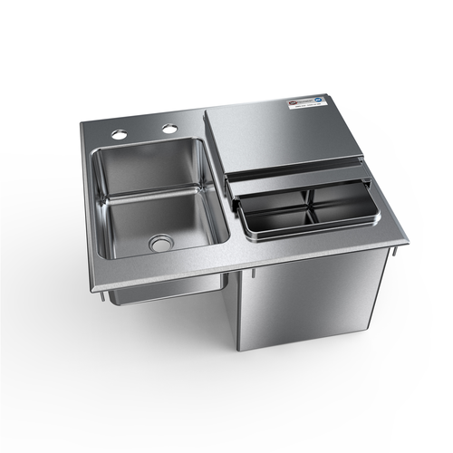 NBR Equipment DIB-2-2118 21"W x 18"D Stainless Steel Ice & Water Unit