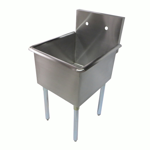 NBR Equipment 1BSG-1821 21" W Stainless Steel 18 Gauge without Drainboard One-Compartment Budget Sink