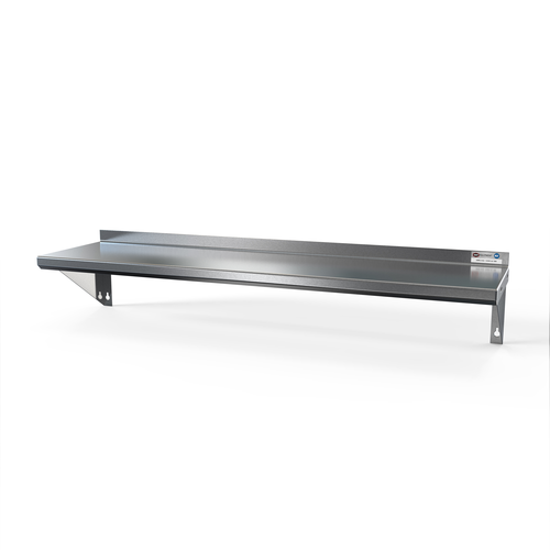 NBR Equipment WS-1236E 36" W x 12" D x 9.5" H 18 Ga. Stainless Steel Wall Mounted Economy Shelf