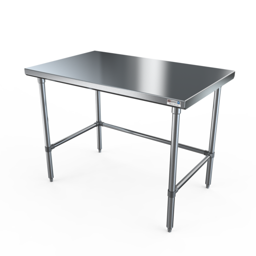 NBR Equipment TS4-7236-X 72" W x 36" D x 35.75" H Stainless Steel Flat Top Adjustable Bullet Feet Premium Work Table