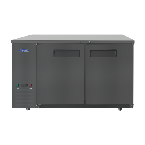Atosa SBB59GRAUS2 57.75" W Black 2-Section Solid Door Back Bar Cooler - 115 Volts