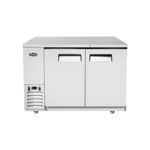 Atosa SBB48GRAUS1 48" W Stainless Steel 2-Section Solid Door Back Bar Cooler - 115 Volts