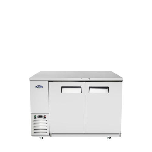 Atosa SBB48GRAUS1 48" W Stainless Steel 2-Section Solid Door Back Bar Cooler - 115 Volts