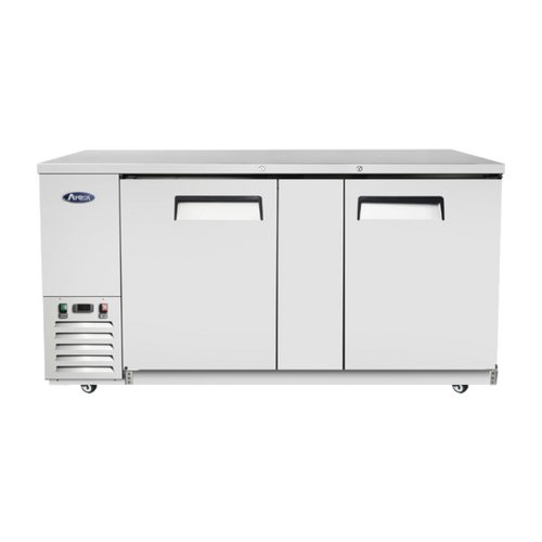 Atosa SBB69GRAUS1 68" W Stainless Steel 2-Section Solid Door Back Bar Cooler - 115 Volts
