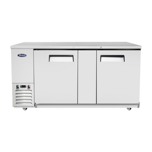 Atosa SBB69GRAUS1 68" W Stainless Steel 2-Section Solid Door Back Bar Cooler - 115 Volts