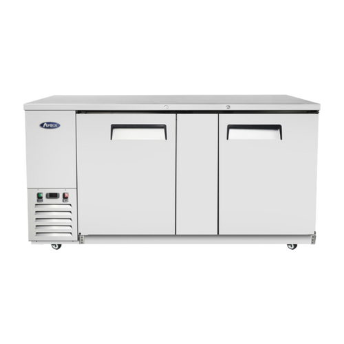 Atosa SBB69GRAUS1 68" W Stainless Steel 2-Section Solid Door Back Bar Cooler - 115 Volts