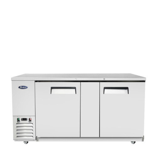 Atosa SBB69GRAUS1 68" W Stainless Steel 2-Section Solid Door Back Bar Cooler - 115 Volts