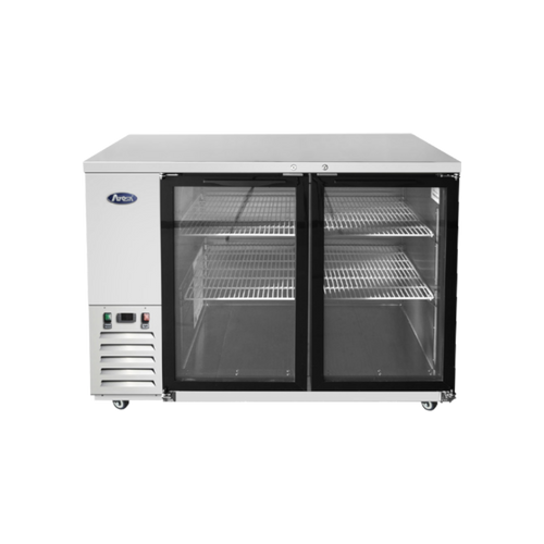 Atosa SBB48GGRAUS1 48" W Stainless Steel 2-Section Glass Door Back Bar Cooler - 115 Volts