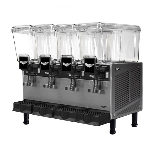 Vollrath VBBD4-37-F Quadruple 3.2 Gal. Stainless Steel Electric Vollrath Pre-Mix Refrigerated Beverage Dispenser - 115 Volts