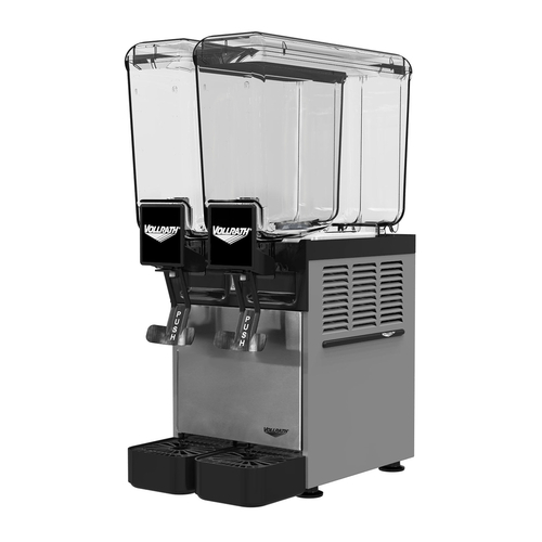 Vollrath VBBC2-37-A Double 2.1 Gal. Stainless Steel Electric Vollrath Pre-Mix Refrigerated Beverage Dispenser - 115 Volts