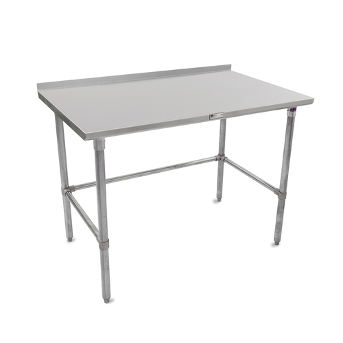 John Boos ST6R1.5-3060GBK 60" W x 37.25" D x 30" H Stainless Steel Top With 1.25" H Rear Up-Turn Galvanized Legs Work Table