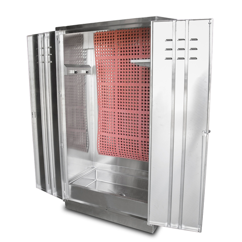 John Boos PBMC-224884 48" W x 22.5" D x 84" H Stainless Steel Enclosed Mat Wash Cabinet