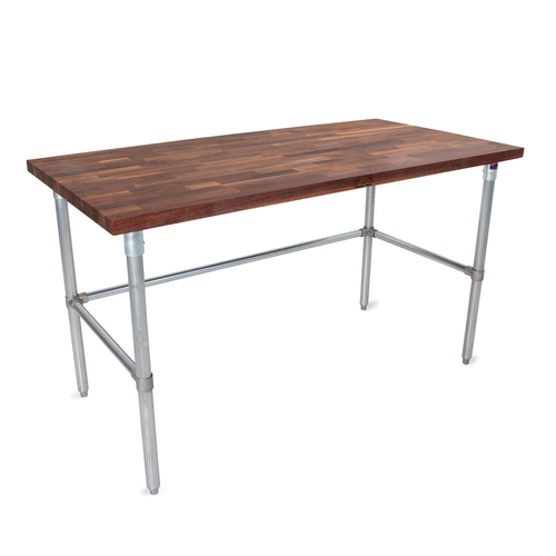 John Boos WAL-JNB03-O 60"W x 24"D x 35"H With Galvanized Legs Wood Top Work Table