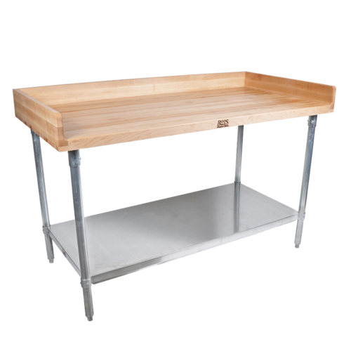 John Boos DNS11 96"W x 30"D With Galvanized Legs And Adjustable Undershelf Baker's Top Work Table