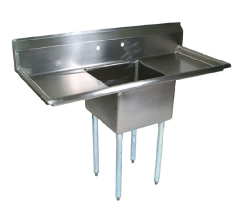 John Boos E1S8-1824-14T24 66" W x 29.5" D x 43.75" H Galvanized E-Series Sink