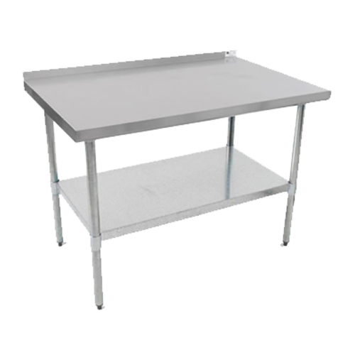 John Boos UFBLG9618 96"W x 18"D Stainless Steel Top With Adjustable Undershelf Economy Work Table