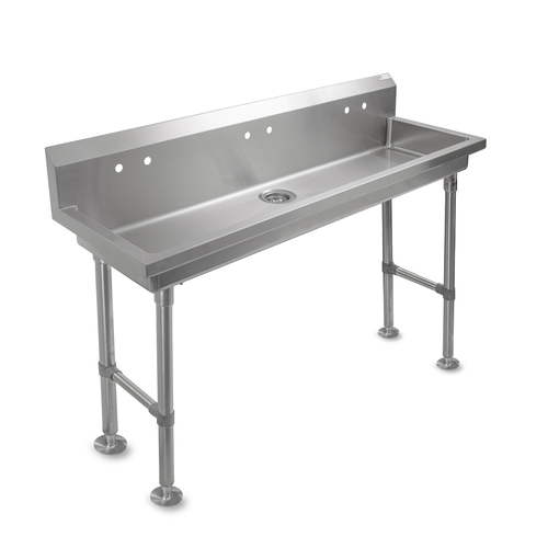 John Boos PBMSHS-F2-10020 100" W x 19.63" D x 41" H Stainless Steel Multi-Station Handwash Sink