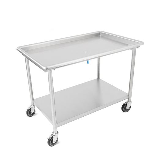 John Boos DST6-3061SSW-C 60.88" W x 30.38" D 16 Ga. Stainless Steel Undershelf Welded Sorting Table with Casters
