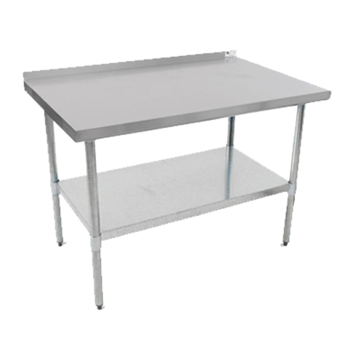 John Boos UFBLG3630 36"W x 30"D Stainless Steel Top Galvanized Legs 1.5"H Rear Up-Turn Stallion Safety Edge Front Economy Work Table