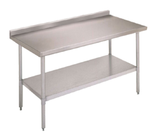 John Boos FBLGR5-8424 84" W x 35.75" D x 24" H Stainless Steel Top Galvanized Legs Adjustable Bullet Feet Economy Work Table