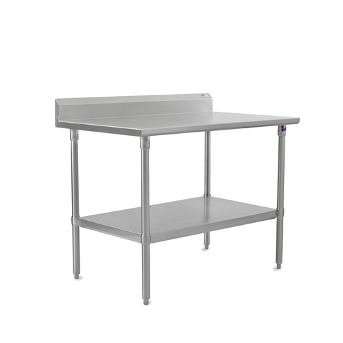 John Boos ST6R5-30108GSK 108"W x 30"D Stainless Steel Top With Adjustable Undershelf Work Table