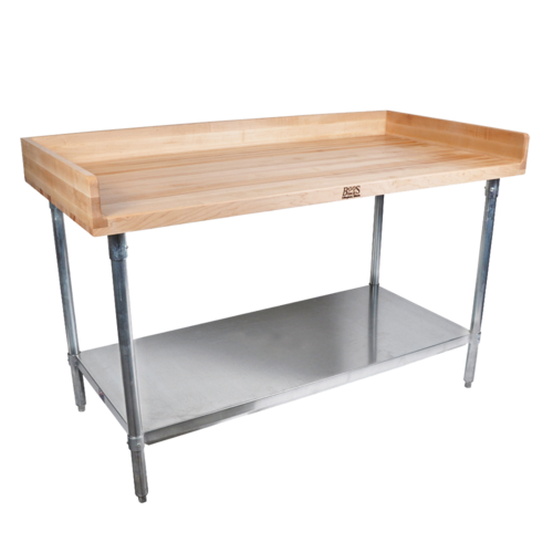 John Boos DSS09 96"W x 30"D With Stainless Steel Legs And Adjustable Undershelf Baker's Top Work Table