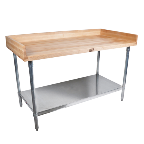 John Boos DSS09 96"W x 30"D With Stainless Steel Legs And Adjustable Undershelf Baker's Top Work Table