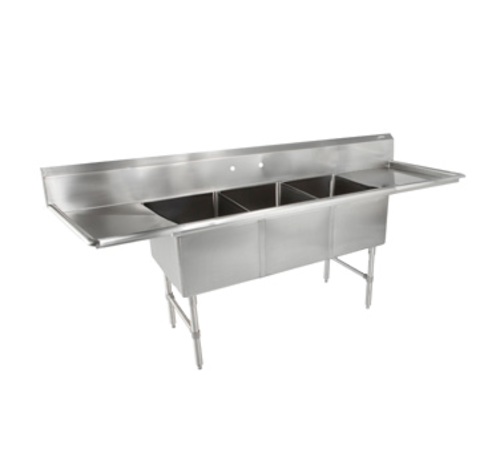 John Boos 3B20304-2D20 103" W x 35.5" D x 44" H Galvanized B Series Sink