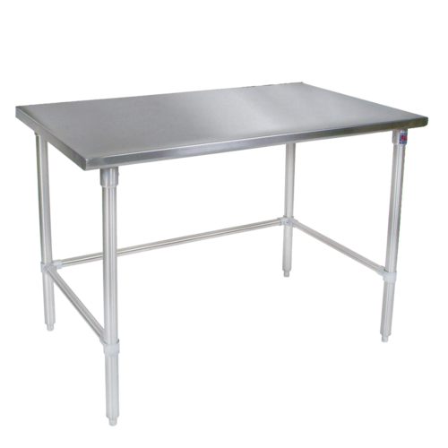 John Boos ST6-2430GBK 30"W x 24"D Stainless Steel Top Galvanized Legs Stallion Safety Edge Front and Back Work Table