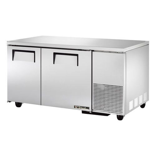 True TUC-60-32-HC 29.75" H x 60.25" W x 32.25" D 2 Stainless Steel Doors Aluminum Interior Deep Undercounter Refrigerator - 115 Volts 1-Ph