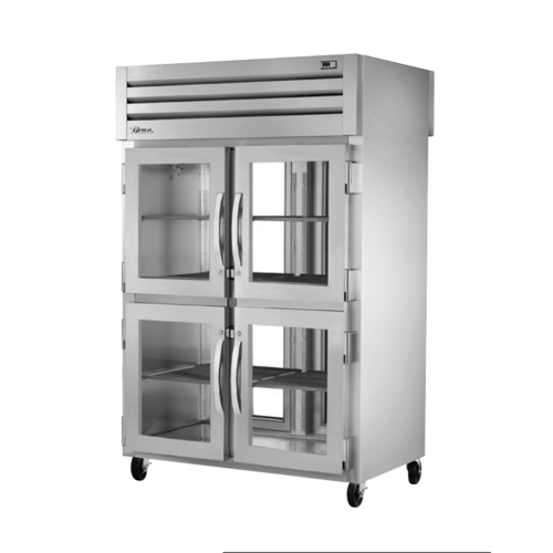 True STG2RPT-4HG-2G-HC 4 Glass Half Doors Front 2 Glass Doors Rear LED Interior Lights Pass-Thru SPEC SERIES Refrigerator - 115 Volts