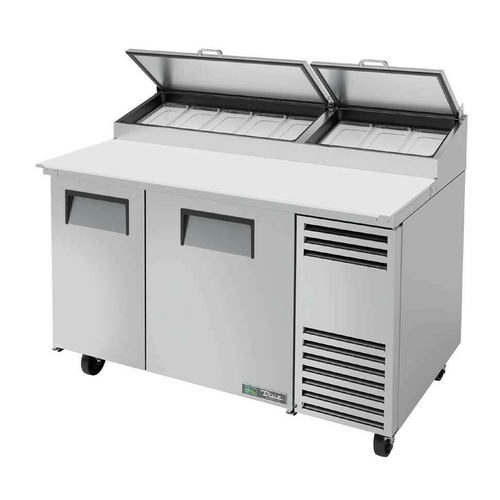 True TPP-AT-60-HC 60.25" W Stainless Steel Cover Two Section Pizza Prep - 115 Volts