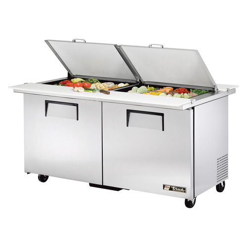 True TSSU-60-24M-B-DS-ST-HC 60.38"W 2 Door Dual Side Mega Top Sandwich/Salad Unit - 115 Volts