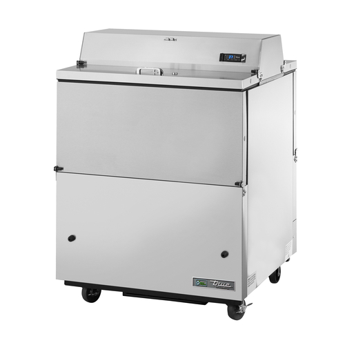 True TMC-34-S-DS-SS-HC 34" W Forced-Air Dual Mobile Milk Cooler - 115 Volts