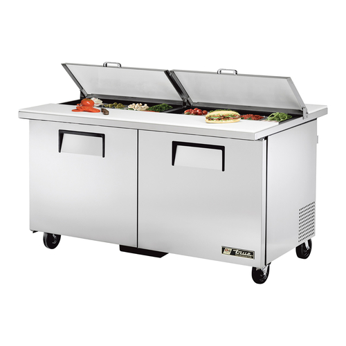 True TSSU-60-16-DS-ST-HC 60.38" W Two Section Dual Side Sandwich/Salad Unit - 115 Volts