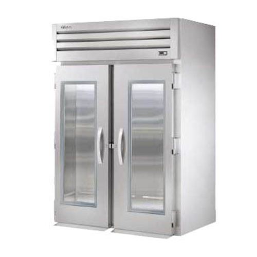 True STG2RRI-2G-HC SPEC SERIES 68" W Stainless Steel 2 Glass Doors Two-Section Roll-In Refrigerator - 115 Volts