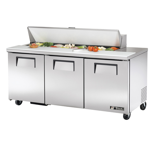 True TSSU-72-16-HC 72.38" W Three Section Sandwich/Salad Unit - 115 Volts