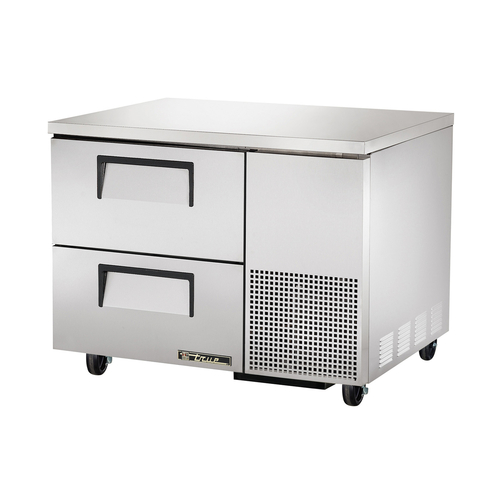True TUC-44D-2-HC 29.75" H x 44.5" W x 32.25" D 2 Drawers Aluminum Interior Deep Undercounter Refrigerator - 115 Volts 1-Ph