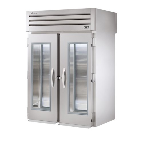 True STR2RRT-2G-2S-HC SPEC SERIES 68" W Stainless Steel 2 Hinged Glass Doors Front Roll-Thru Refrigerator - 115 Volts